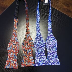 NWT Cremieux Bow Ties Purple & Red Paisley Firm Price